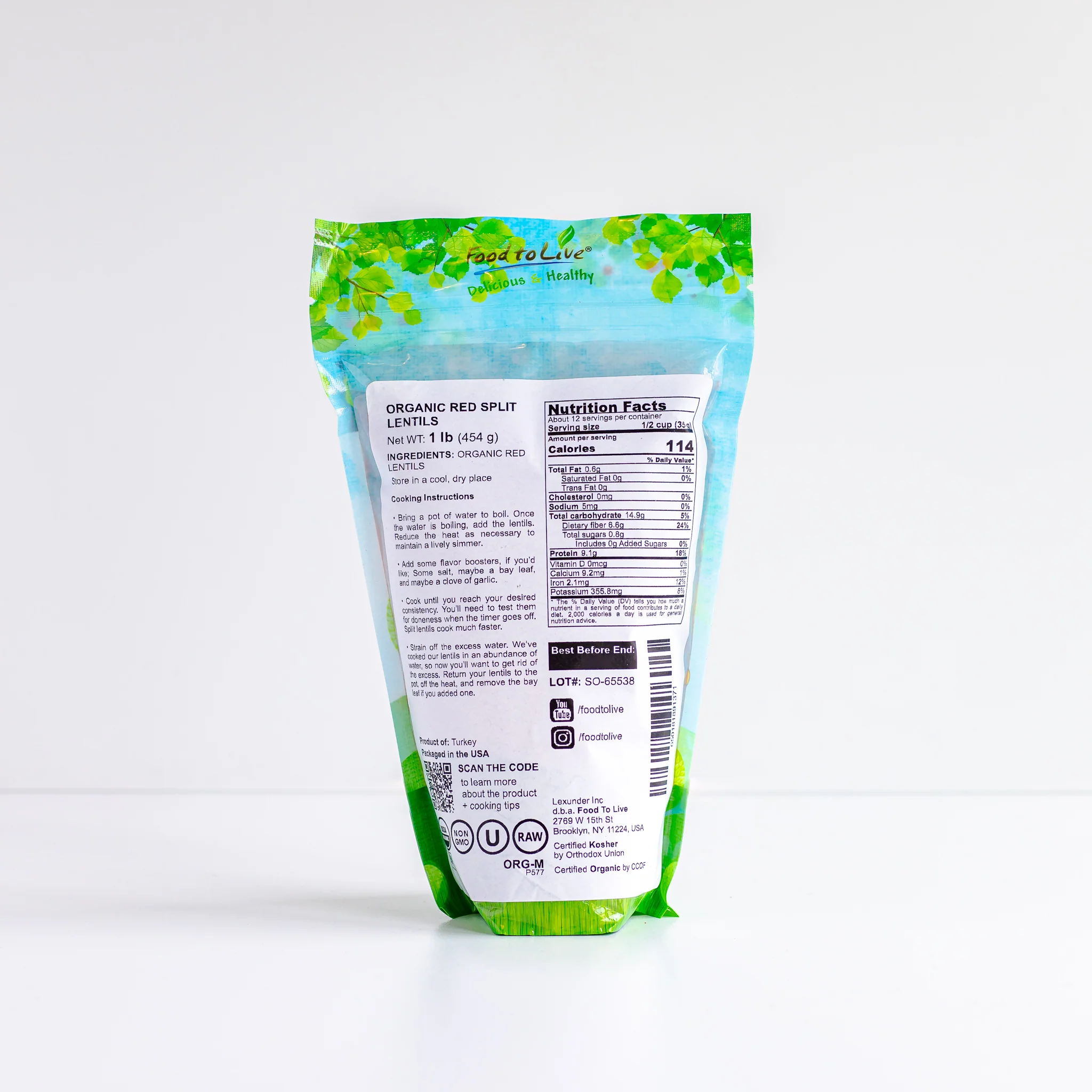 Red Split Lentils, Organic - Image 4